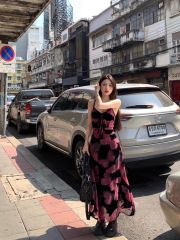 Retro butterfly printed suspender dress for women in summer sexy pure hip-packing skirt red waist-hugging short skirt