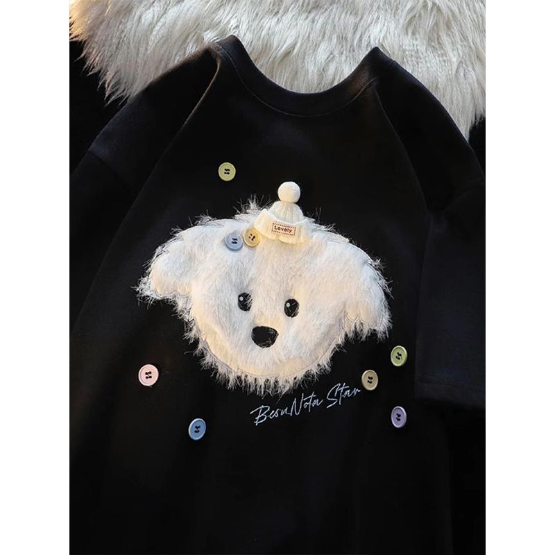 2025 summer embroidery 220g pure cotton combed tight threaded collar + back pull shoulder