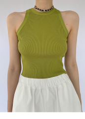 夏季冰爽感彈力顯瘦工字背心女掛脖吊帶無袖上衣外穿薄