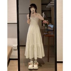 原版+內里奶油白月光 2025夏款新品溫柔顯瘦吊帶連衣裙純欲裙子