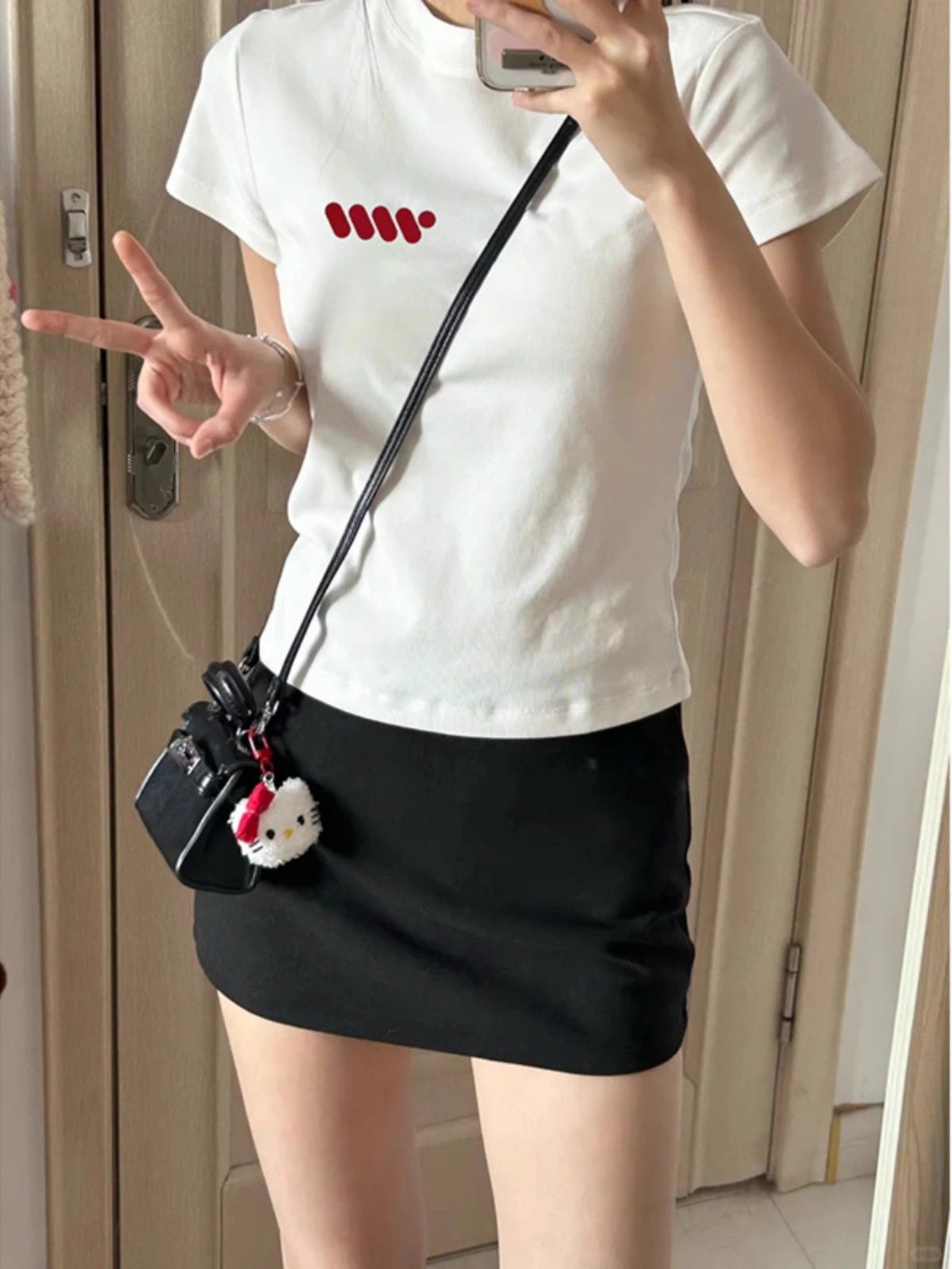 正肩短袖 高彈力新款夏季修身顯瘦洋氣上衣