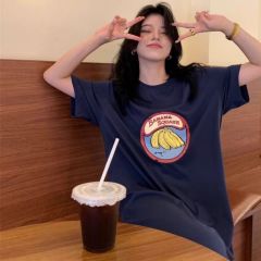 First pure cotton summer pregnant women fat mm straight skirt loose versatile lazy short-sleeved dress for women