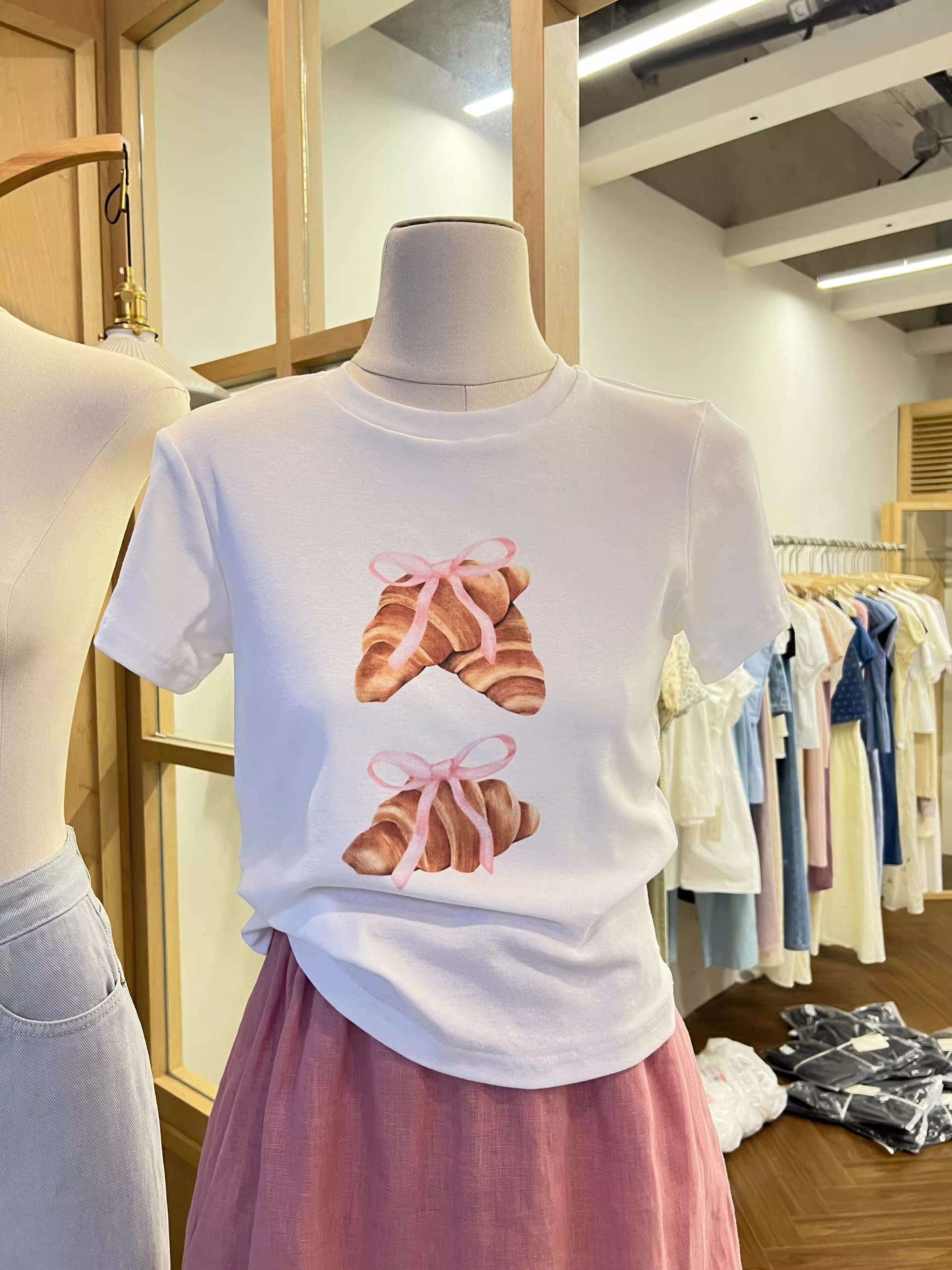Short printed cute short-sleeved T-shirt for women's summer round neck top
