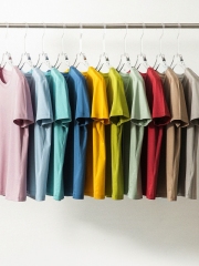 2025 Summer Hardcore Performance Item 13 Colors/Round Neck/V Neck Xinjiang Long-staple Cotton with Mulberry Silk T-shirt