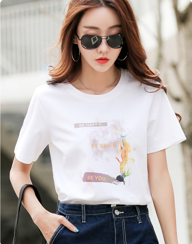 短袖t恤女2025年新款夏季女裝純棉白色寬鬆體恤ins潮女士休閒上衣