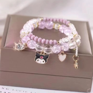 Sanrio Big Ear Dog Crystal Handmade Beaded Bracelet Sweet JK Soft Girl Giving Best Friend Hand Dress