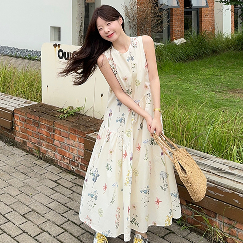 溫柔風甜美法式連衣裙子女夏季2025新款氣質小眾設計無袖背心長裙