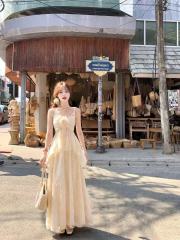 2025 Spring Fresh and Elegant Bodycon Slip Dress - Instagram Trendy Korean/Japanese Vacation Style - Sexy and Tall Slim White G