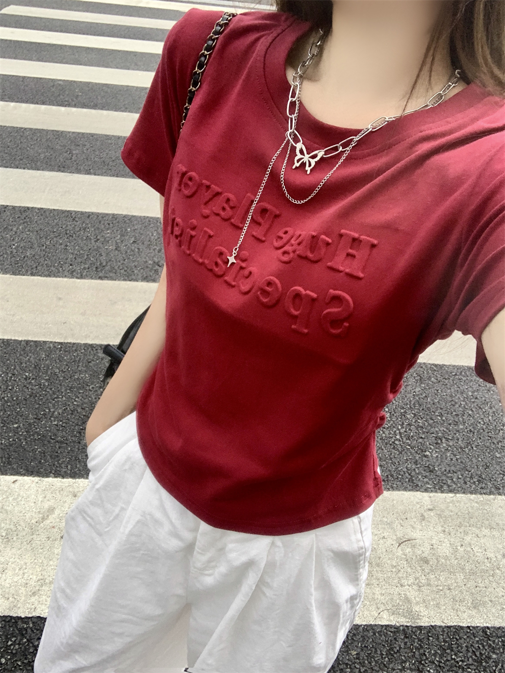 實拍  40支純棉210克92棉/8氨綸短袖T恤女收腰發泡