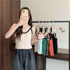 Real shot with chest pad 80 nylon 20 spandex summer new slim fit inner vest suspender for women