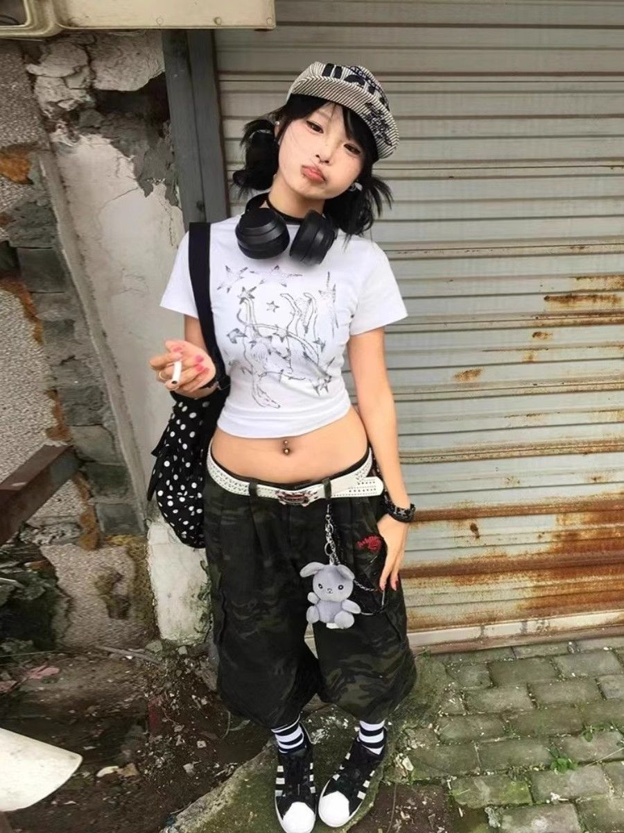 1*1純棉 高彈力新款夏季短袖短款搭配高腰褲修身顯瘦洋氣上衣