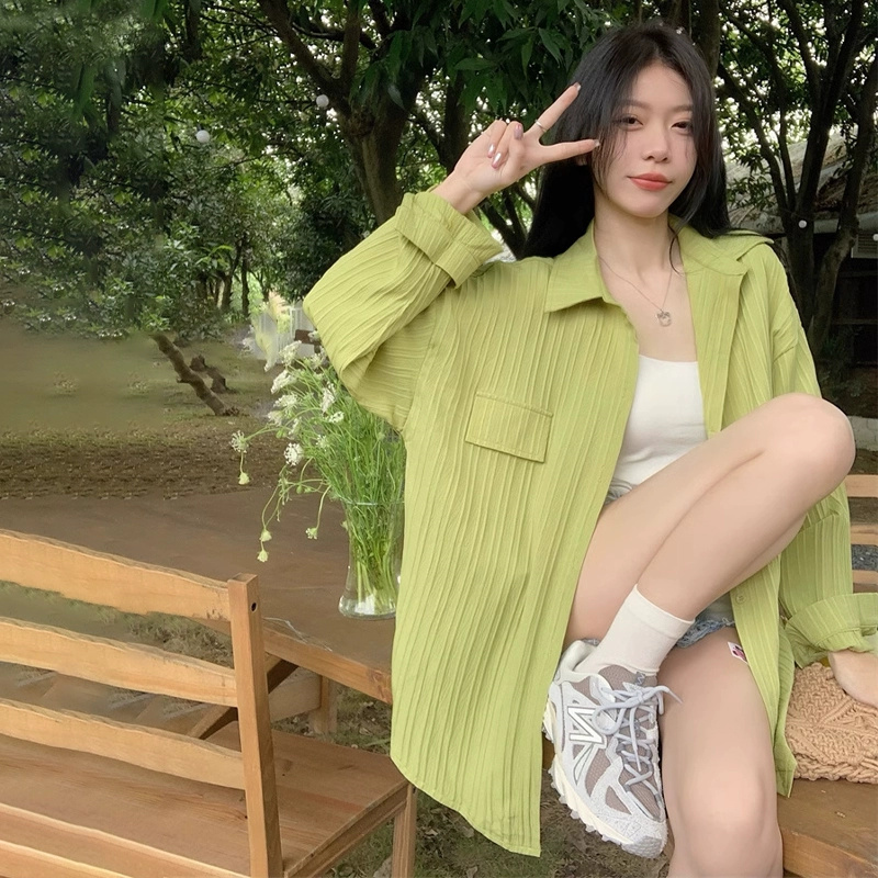 防曬長袖襯衫夏季外套女2025新款春季胖MM顯瘦遮肚子藏肉上衣