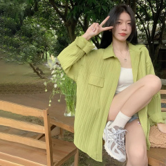 Sun Protection Long-Sleeve Shirt Summer Outerwear for Women 2025 New Arrival Spring Top for Plus Size Women Slimming and Belly Covering