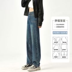 Real shot of 2025 spring Korean version of slim, loose, versatile straight and draped floor pants