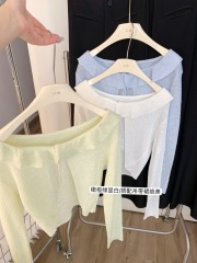 Sunscreen cardigan for women's thin shawl summer sling dress with blouse French small vest ice silk jacket