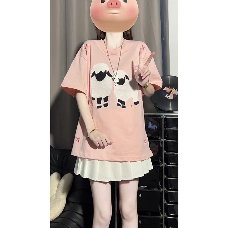 2025 summer embroidery 220g pure cotton combed tight threaded collar + back pull shoulder