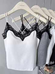 Sexy lace with chest pad suspender vest for women in Europe