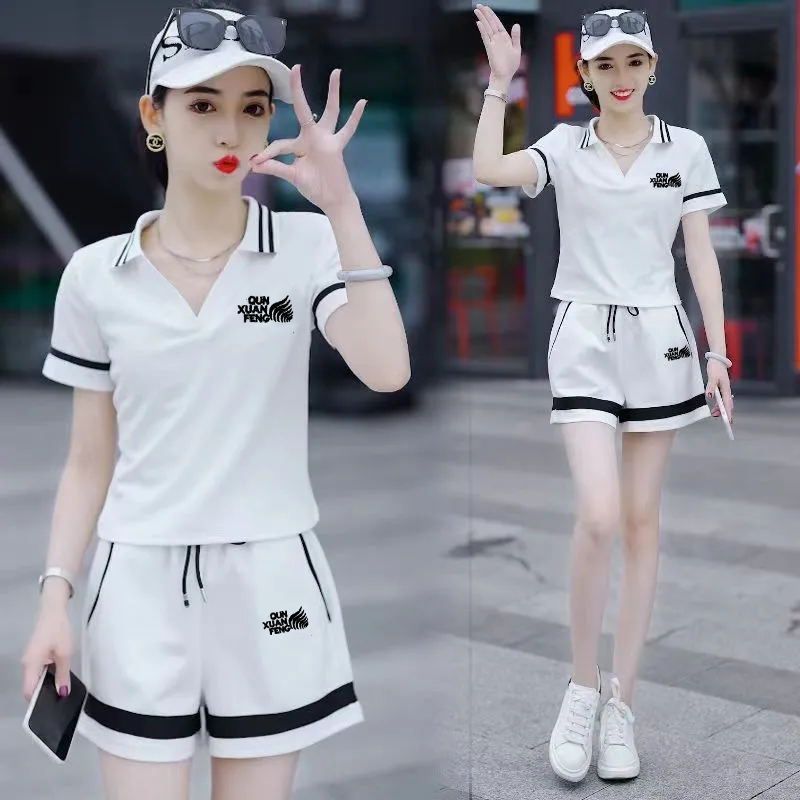 6535棉氣質時尚套裝女夏 2025新款韓版休閒寬鬆百搭短褲運動服