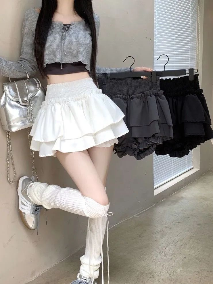 芭蕾風半身裙女春夏新款高腰顯瘦小個子蛋糕裙a字蓬蓬短裙褲