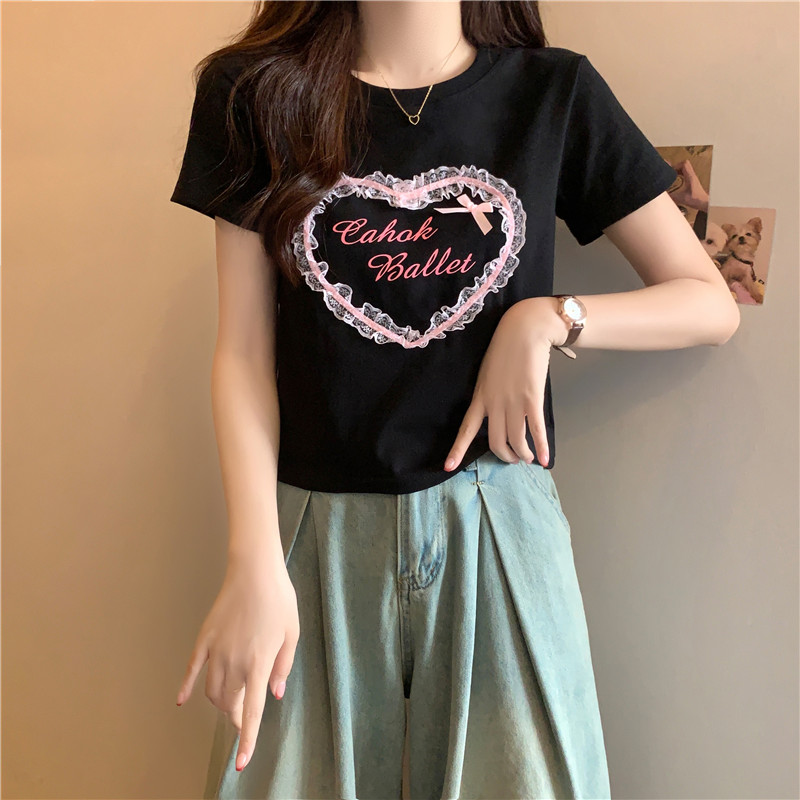 First real-time imitation cotton 40 pieces 1*1 summer new slim fit slim contrasting color small round neck short-sleeved T-shirt for women