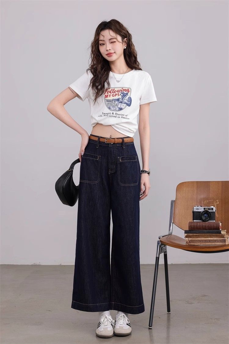Short printed cute short-sleeved T-shirt for women's summer round neck top