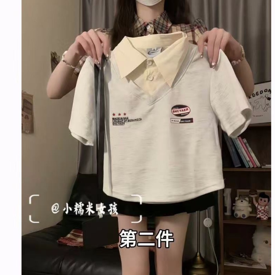40 1X1 pure cotton pull-up stand, 2025 new summer short-sleeved T-shirt pure cotton