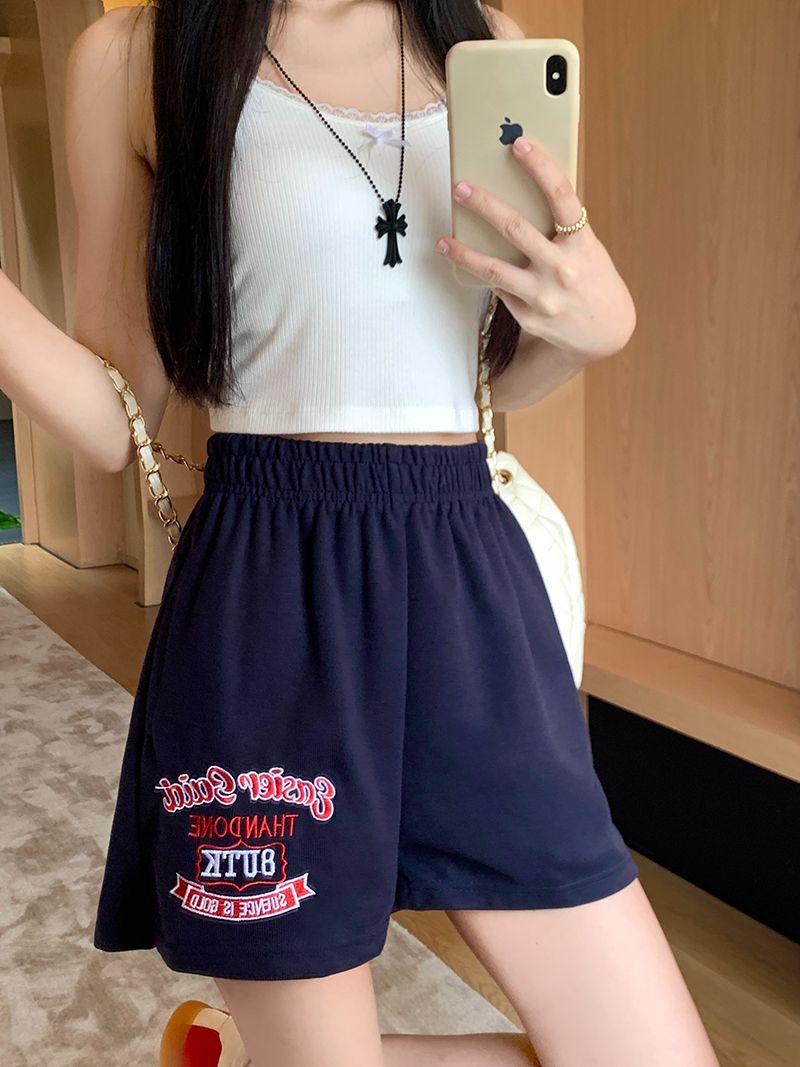 實拍 高密米尼 美式運動短褲女外穿夏季小個子休閒熱褲