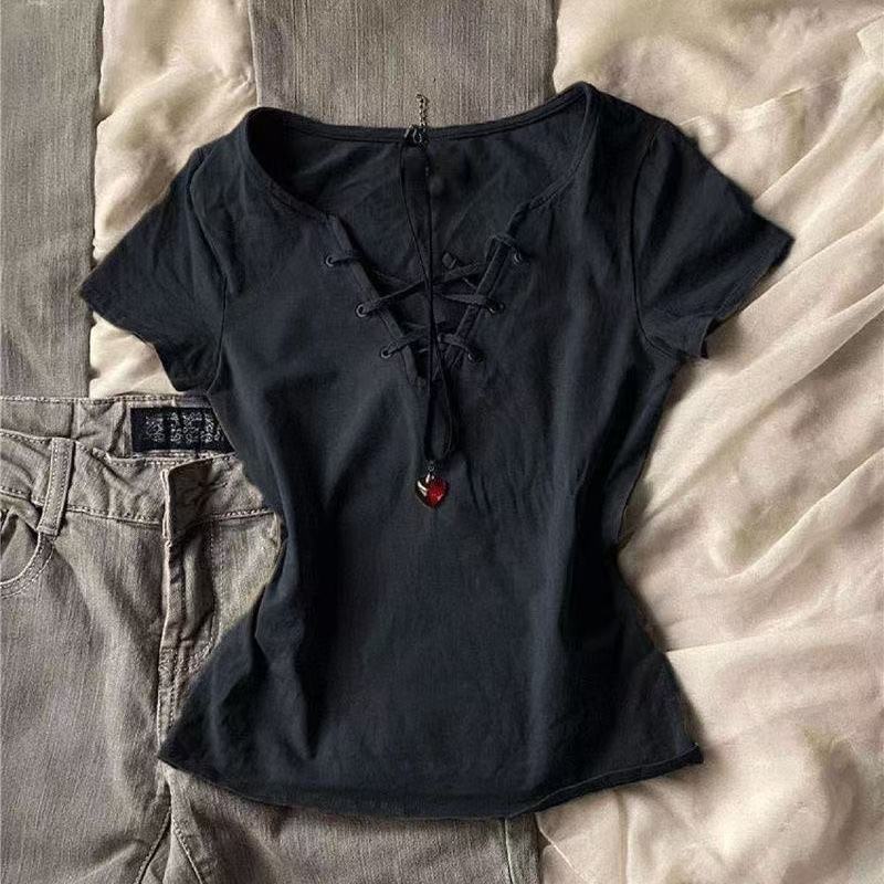 Shipped Pure Cotton 40 210g 92 cotton 8 spandex American retro short sleeves