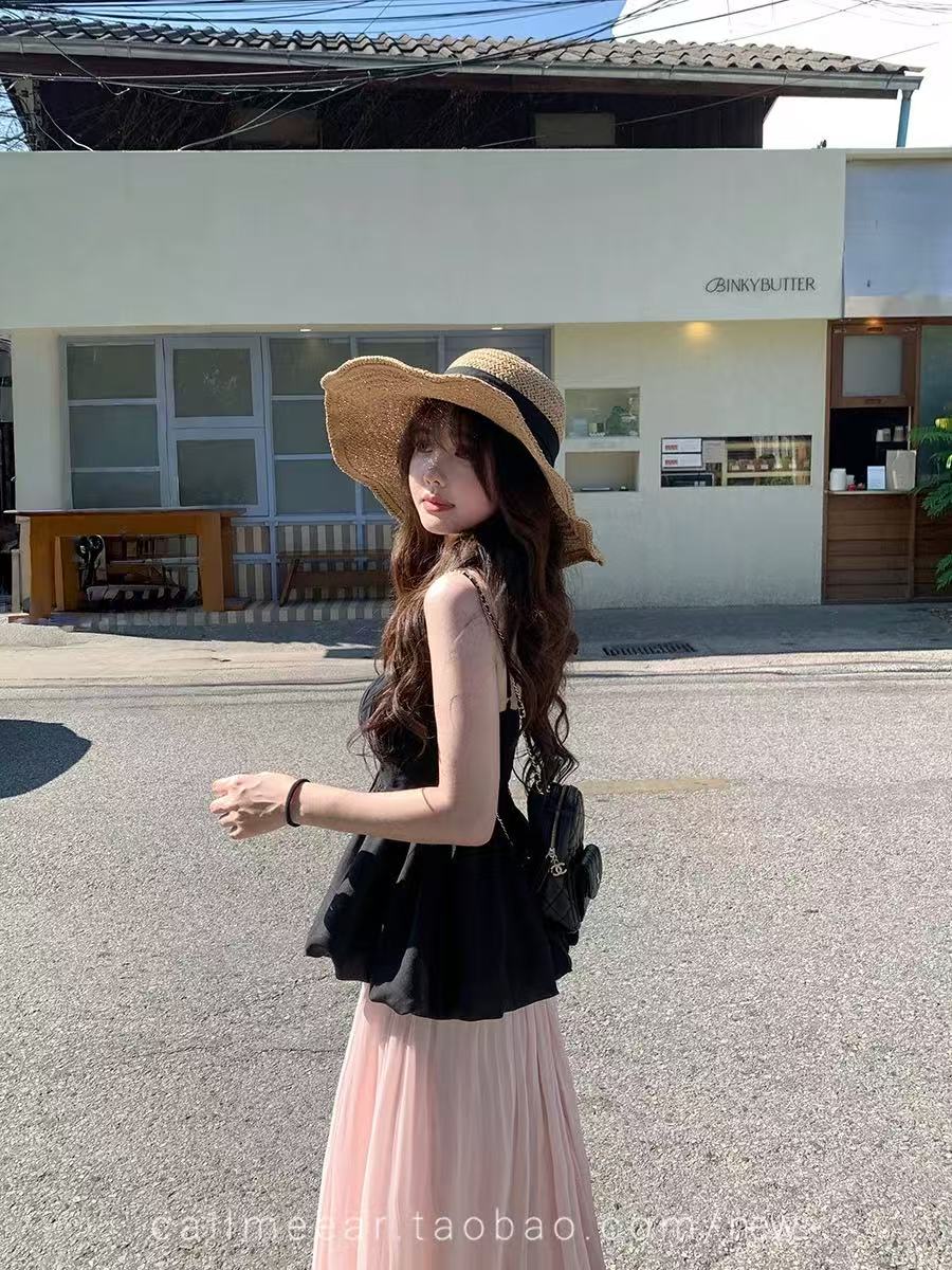 CallmeEar//Women's group private clothes lace-edge suspender vest for women in spring slim flower bud pure desire top