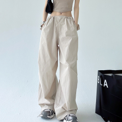 Three-dimensional waist #summer pants loose wide-leg pants for women 2025 high street work pants high waist trousers trendy