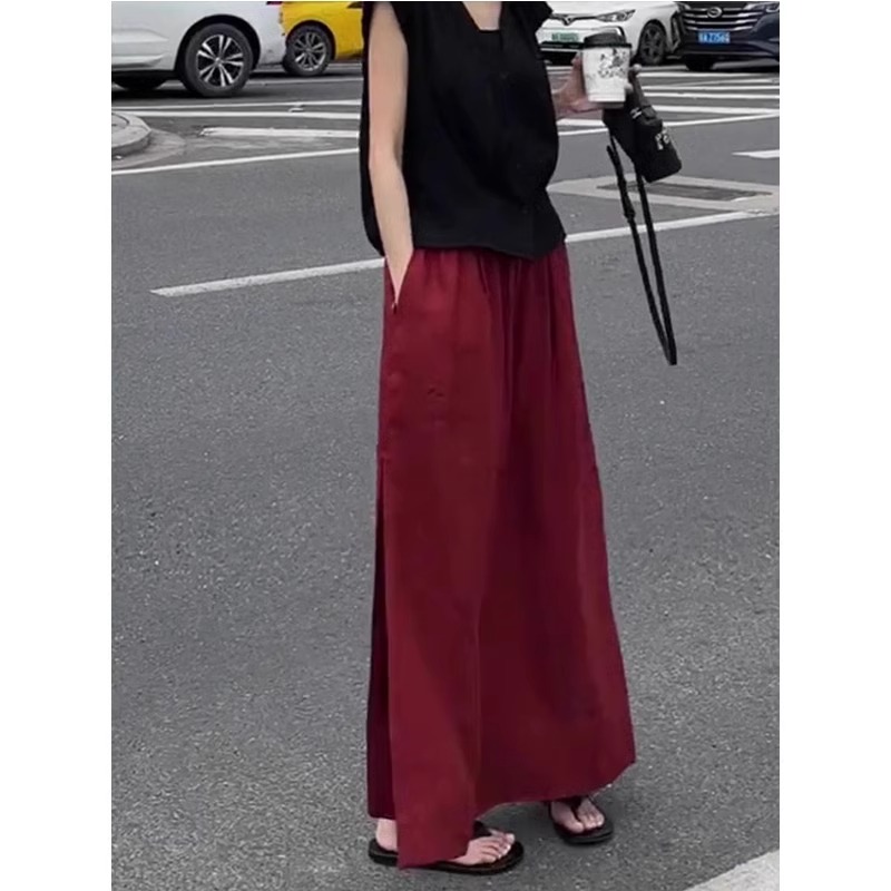 French temperament skirt for women in summer new small and fashionable high waist loose slim A-line skirt KX