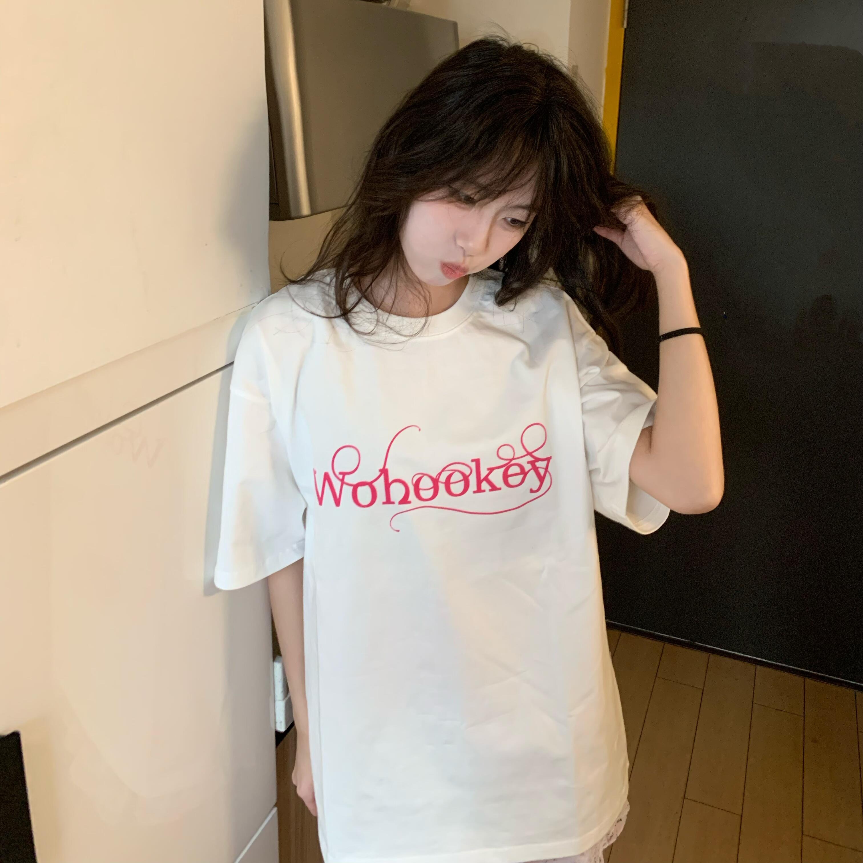 Official picture back bag collar 220 grams pure cotton combed tight quality pure cotton short-sleeved T-shirt