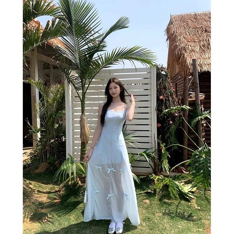 A little spicy one three-wear dress for women in summer 2025 new skirt French seaside vacation long skirt