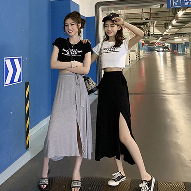 2025 spring and summer fashion high-waisted A-line skirt for women with small figures, tall and slim skirts, high-end mid-length skirts