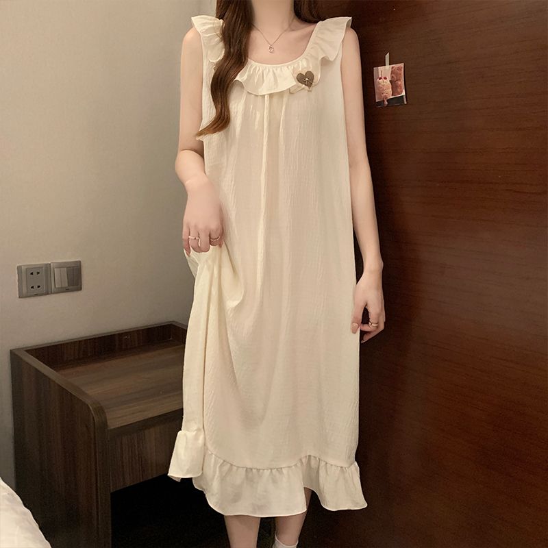 Summer cloud cotton sexy suspender nightgown ladies home clothes princess style comfortable casual skirt
