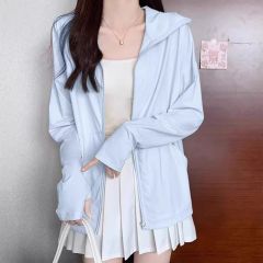 Ice silk thin sun protection clothes summer sun protection clothes women's hooded jacket thin long sleeve sun protection