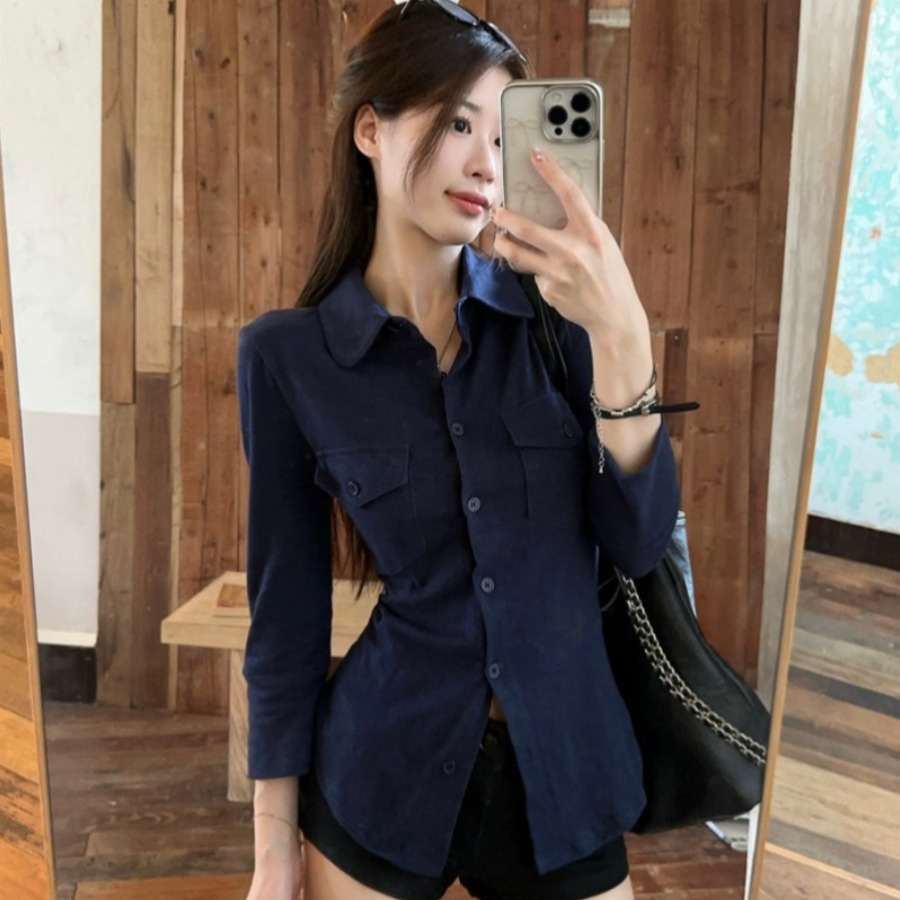 Sexy shirt, slim strap shirt, cardigan top