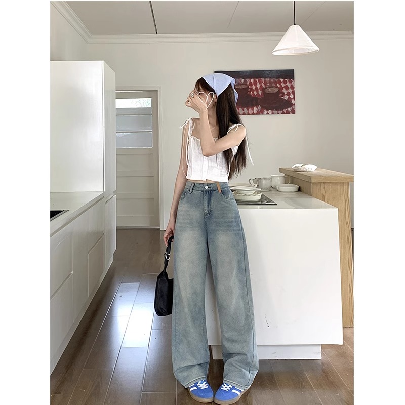 Women's spring new niche design high waist slim and fat mm pear-shaped body trousers KX