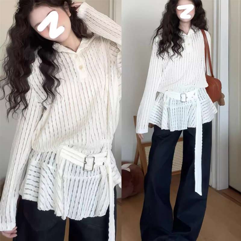 Original workmanship large size fat MM French hollow women's early spring 2025 new design loose hooded sweatshirt