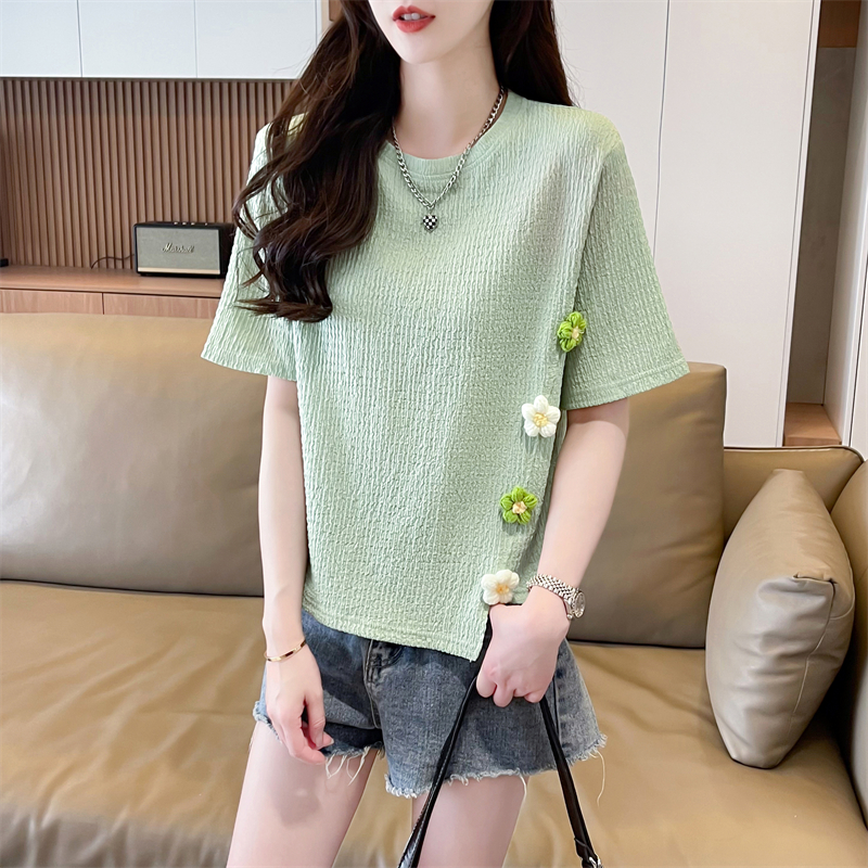 Real photos of cotton internet celebrity ins trendy super hot short-sleeved T-shirt for women in summer loose casual design niche versatile top