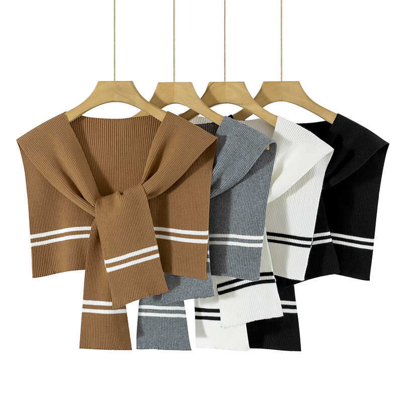 2025 New Soft Striped Knit Shawl for Women, Korean Style, Air Conditioning Overcoat, Spring Shoulder Cover, Collarless Cardigan