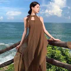 千金風設計感連衣裙夏季2025名媛優雅吊帶連衣裙罩衫顯瘦氣質套裝