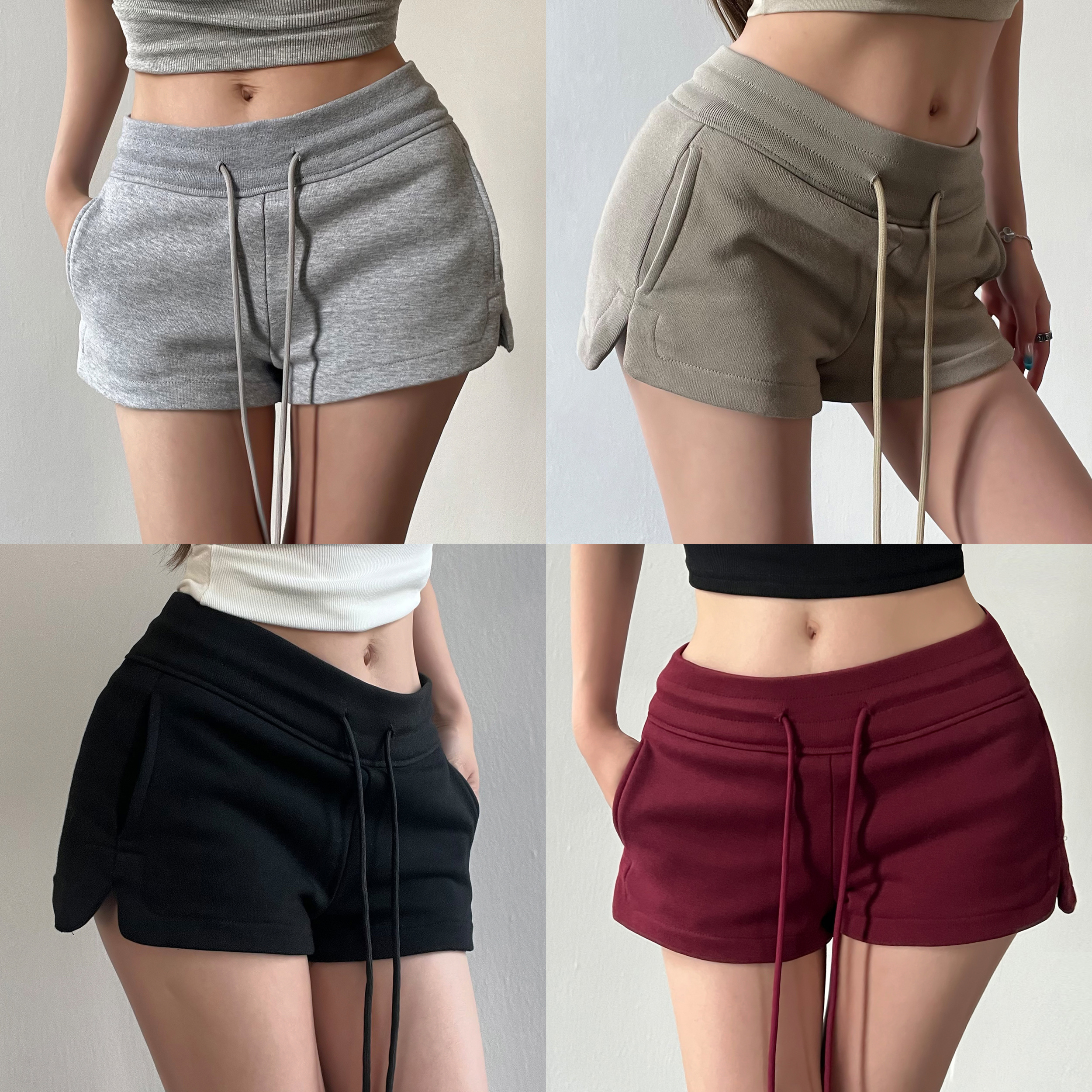 New summer loose casual drawstring to make you look slim wide-leg versatile three-point shorts for women