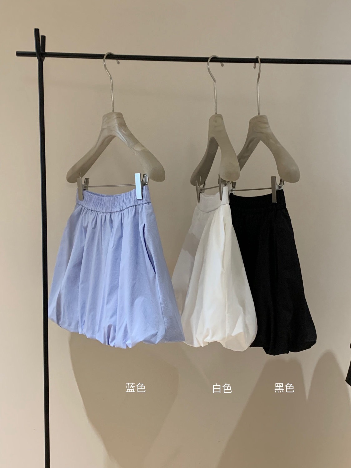 Official picture Original fabric Korean flower buds versatile small French high-end blue lantern skirt