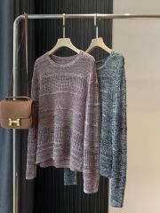 2025慵懶風鏤空氣質圓領寬鬆遮肉針織衫長袖秋季新款百搭洋氣長袖