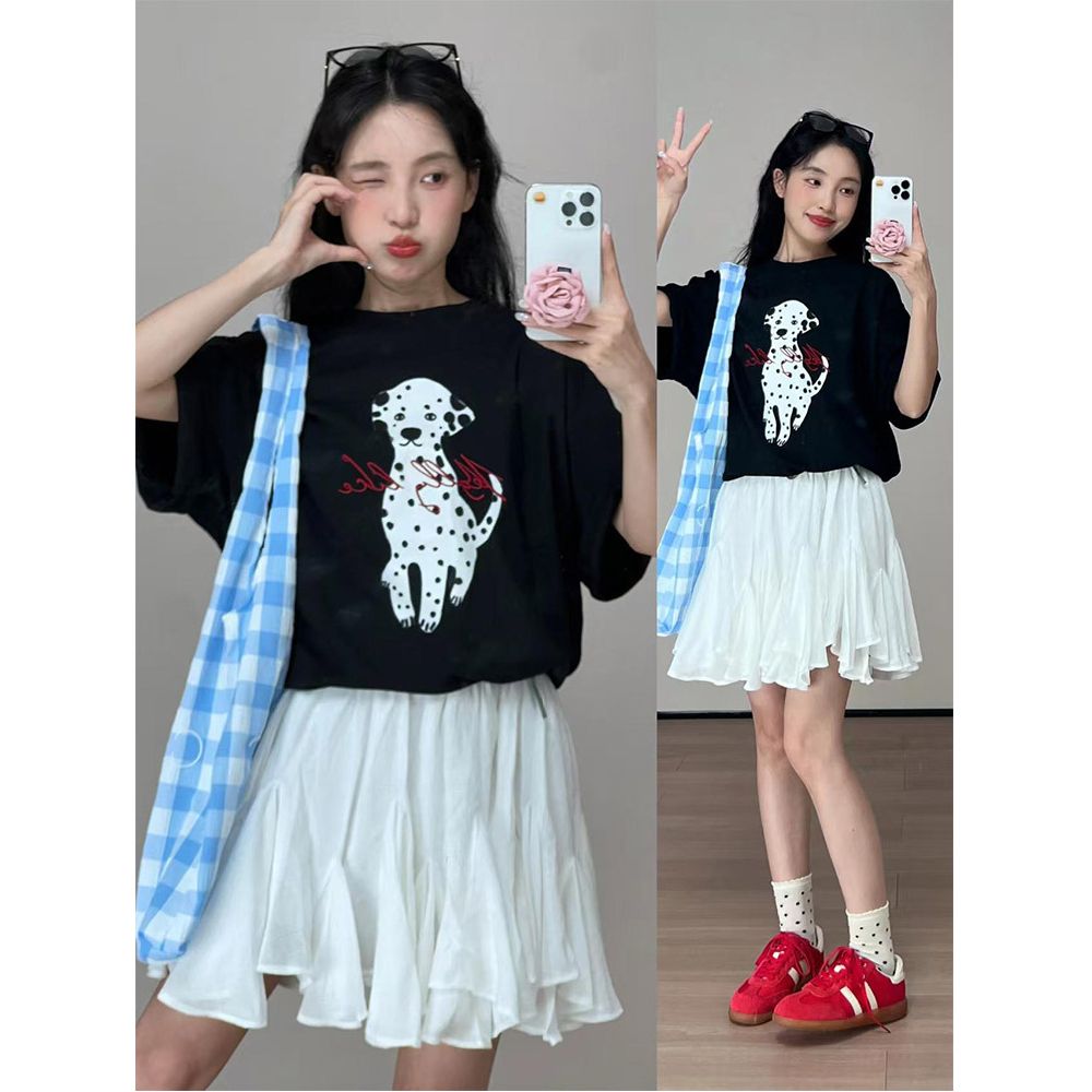 白色辣妹純欲高腰a字半身裙女夏季蛋糕裙短裙蓬蓬百褶裙子不規則