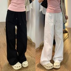 White wide-leg jeans for women in spring and summer thin high waist slimming and loose drooping small casual straight-leg cool pants