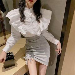 韓國chic甜美單排扣襯衫