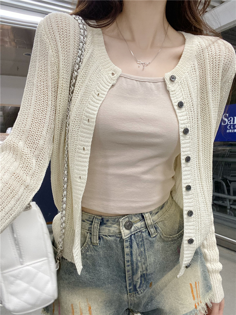 Real-life cardigan for women's spring outfit 2025 new green top long sleeve Korean chic sweater jacket