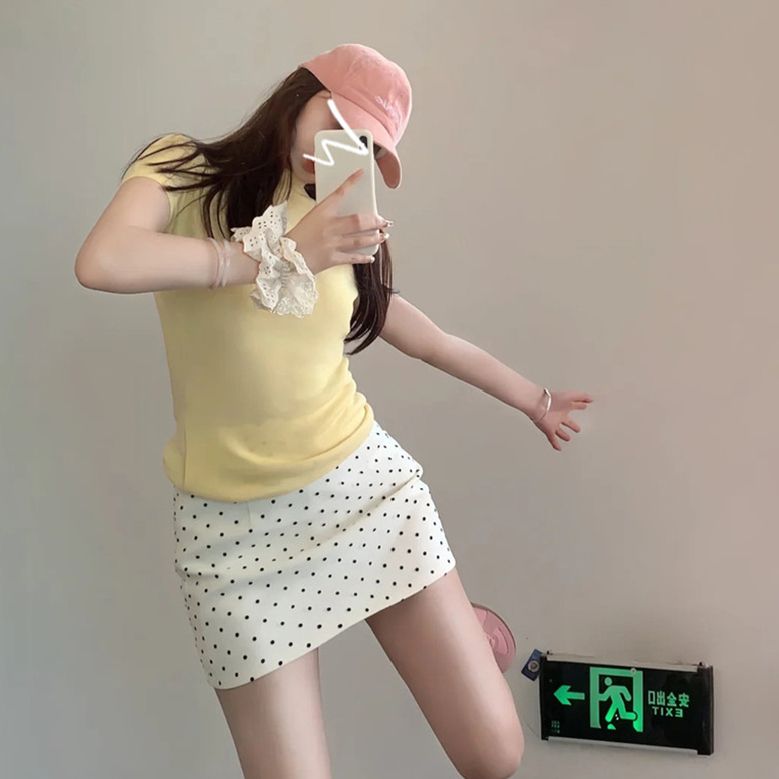 天貓質量流行漂亮連衣裙子女2025新款夏裝小個子波點半身短裙